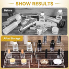 8 Pcs Large Acrylic Display Risers, 2 Sets Clear Stands, 0.19" Thick Rectangular Shelf for Showcase, Dessert, Toys, Perfume