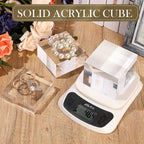 Geelin 3 Pcs Acrylic Risers Stand Display Block Decor Riser Christmas Decor Clear Polished Acrylic Cube Solid Pedestal Stand Square for Jewelry Perfume Photography Collection Food Doll Wedding 3 Size