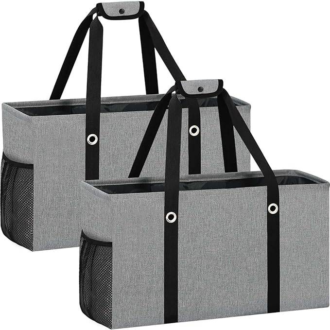 Standing Extra Large Reusable Grocery Bag with Handle, Thirty One Utility Tote Foldable for Shopping and Beach