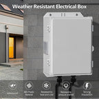 Outdoor Electrical Junction Box, ABS Water Resistant Enclosure with Internal Mounting Panel & Hinged Cover (13" H* 9.2" L* 5.6" W)