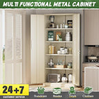 Greenvelly Metal Storage Cabinet, Gray Steel Garage Cabinet with Doors and Adjustable Shelves, Metal Cabinet with Lock,Garage Cabinets and Storage System for Garage,Home Office,School