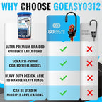 GOEASY0312 Premium Bungee Cords Heavy Duty - 20 pcs Bungee Cords with Hooks in A Storage Jar Includes 10", 18", 24", 30", 36", 48" Bungie Cord Bundle