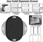 30x20 Mirror Runway Oval Wall Mounted Aluminum Alloy Metal Frame Rectangle Mirrors for Entryway Bedroom Bathroom Living Room 30 20 inch Black