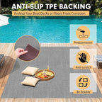 Marine Carpet,6 FT x 14 FT Smoke Gray Indoor Outdoor Carpet 0.2" Thick Boat Carpet with Water-Proof TPE Backing, Non-Slide Outdoor Marine Carpet Roll for Home, Patio, Porch, Deck