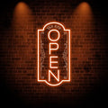 Vertical open sign Vertical Open Led Sign Neon Sign business window light vertical open signs for business (Orange SUPER LARGE SIZE 40x22")
