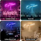 Custom Espresso Martini Neon Sign, Personalized LED Cocktail Club Wall Art Decor for Home Bar Kitchen Lounge Retro Espresso Wall Decor, Tini Time Martini Lover Gifts
