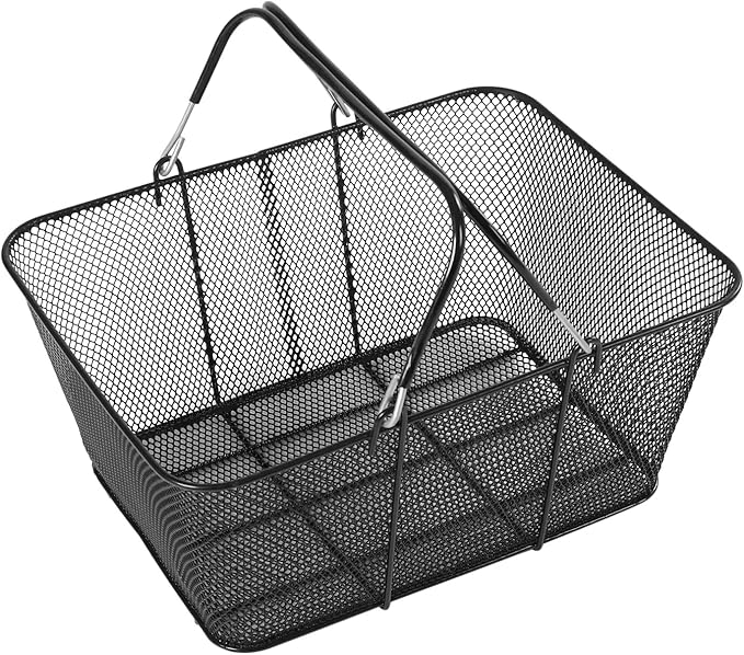 12PCS Iron Shopping Basket with Handles, 5 Gallon Retail Shop Baskets Stackable Grocery Store Basket, Hand Shopping Baskets for Retail Stores Supermarkets, Grocery Store