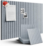 Large Felt Bulletin Board 36"x24" Cork Board Alternative - 6 Pack with 40 Safe Removable Adhesive Tabs, Cork Boards for Walls Cork Board for Home Office Classroom Pin Board-Blue Gray