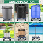 ToLanbbt Trash Can Dolly with 3 in Upgraded Wheels, 15-19 Inch Adjustable Round Furniture Dolly, Heavy Duty 480 LBS Drum Rolling Base, Keg Dolly for 20, 32, 44, 55 Gallon Garbage Cans, Blue, 1 Pack