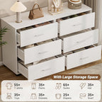 Aheaplus Closet Drawers Set of 2, Wood Closet Organizers and Storage with 3 Drawers, Closet Drawers Organizer System, Nightstands Bedside End Table with 3 Drawers Storage for Bedroom, White
