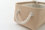 Organization and Storage Basket for Gifts Empty - 16x12x8 inch Large 4 Pack Fabric Storage Cube Collapsible Baskets for Shelves with Handles, Storage Box for Cloth Books Laundry Canvas(Beige)