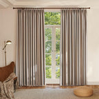 Textured Linen Pinch Pleated 100% Blackout Curtains for Bedroom/Living Room Blackout Curtains 54 Inches Long, Energy Saving Window Treatment Curtains,42Wx54Lx2, Rust Brown