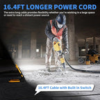14400LM LED Work Light, 120W Flood Light with 16FT Cord & Switch, Portable Worklight with Stand, 5000K IP66 Waterproof Construction Lighting for Job Site Repairing Workshop Garage