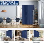 Hiasan Patio Sliding Door Room Divider Curtain Privacy Blackout Thermal Insulated Curtains with Back Tab & Rod Pocket for Bedroom Partition, Living Room Shared Office(100 x 96 Inches, Navy)