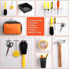 130PCS Pegboard Hooks Assortment - Peg board Hooks for Hanging Tools with Pegboard Bins & Cups,1/8-Inch Pegboard Wall Organizer - Ideal for Organizing in the Garage Kitchen Workbench Craft Room
