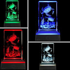 EUSTUMA LED Light Base Non-Slip Square Display Stand In A Variety of Colors,Suitable for Glass Crystal Spherical Artwork (Silver Flat Top Surface)