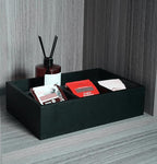 Tea Bag Organizer Wood Black, 4 Compartments Tea Bag Holder, Large Capacity Sugar Packet and Coffee Station Organizer, Tea Bags Caddy Drawer Storage Container for Countertop