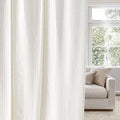 NICETOWN Natural Boho Linen 108 inch Curtains for Living Room, Jacquard Weave Waffle Pattern Privacy Light Filtering Floor Length Drapes, W52 x L108, 2 Panels