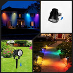 Christmas Spotlights Outdoor: RGBW LED Spot Light Plug in 120V Remote Control 16 Color Changing Landscape Spotlights for Yard Outside House Garden Lawn Path Tree Holiday Décor, 4 Pack (RGB+Warm White)