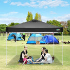 COBlZI 10x10 Pop Up Canopy Tent with 4 Removable Sidewalls，One Push Setup Waterproof Commercial Gazebo Tent with Air Vent, 4 Sandbags，4 Stakes & 8 Ropes（Tents for Party/Exhibition-Black