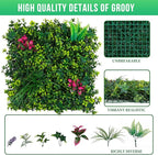 Boxwood Roll Panels, Grass Wall 20"x20"(16PCS), Grass Backdrop, Privacy Screen, Sun Protected Green Wall Decor for Outdoor, Indoor, Garden, Backyard and Décor