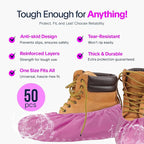 Premium Disposable Boot & Shoe Covers Booties | 50 Pack | Durable, Non-Slip, Non-Toxic, Water Resistant, Recyclable Protectors for Indoor & Outdoor | Large Size Fits Most Shoes