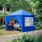 10x10 FT Party Tent, Outdoor Wedding Tents for Parties, Canopy Event Tent with 4 Removable Sidewalls, Waterproof Gazebo Shelter for Birthday Parties, Weddings, BBQs & Events (10X10FT-4Sides Blue)