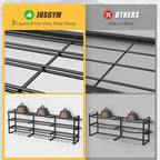 49.4'' Large Power Tool Organizer Wall Mount, 4-Tier Tool Storage Rack with 12 Drill Holders, 600LBS Load Heavy Duty Cordless Tool Shelf for Garage Organization, Gift for Men