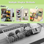 X-cosrack Metal Wire Basket Wall Mount, 3 Tier Wall Storage Basket Organizer with Hanging Hooks Chalkboards, Rustic Kitchen Fruit Produce Bin Rack Bathroom Tower Baskets (Black)