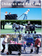 VIC 680lbs Super Cart & Table 1=5 Set, 480L Mega Capacity 54" Extra Long Double Decker Folding Wagon, Heavy Duty Collapsible Carts with Brakes, All-Terrain Big Wheels for Camping, Store, Shopping