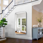 FORBATH 30x55 Inch Silver Bathroom Mirror for Over Sink, Large Rectangular Wall Mirror with Metal Frame, Rounded Corners for Bathroom, Bedroom, Entryway Decor (Horizontal or Vertical)