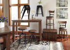 Signature Design by Ashley Pinnadel 30" Modern Swivel Pub Height Barstool, Light Brown