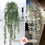 Artificial Hanging Plant 2 Pcs Faux Plant Ivy Vine Faux Eucalyptus Vines Fake Potted Greenery for Wall Living Room Home Shelf Office Bathroom Outdoor Indoor Decor (Type 1)