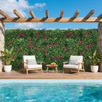 Artificial Boxwood Wall Panels, 20''x20'' 16pcs Grass Wall Panels with Mint Plant Leaves, Greenery Backdrop Privacy Screen with UV Protection, Green Grass Wall for Garden Indoor Outdoor Decor