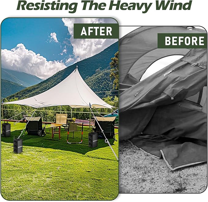 Canopy Weights, 88 LBS Heavy Duty Set of 4 Tent Water Leg Bags for Outdoor Gazebos, Umbrellas, Pergolas, Sunshades & Patio Furniture (Black 10L x 4)