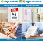 20 Pack Wall Sign Holder 8.5x11 Magnetic Plastic Sign Holder with Magnetic and Adhesive Tapes, Adhesive Clear Display Sign Frame for Fridge, Metal, Wall, Door, Document Protectors Holders
