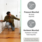 Ingenuity Easy Open Baby Gate & Dog Gate, Hands-Free Open Patent-Pending Foot Pedal, 27.5"-52" Wide, 28" Tall, Hardware or Pressure Mounted, Install in Doorway, Bottom of Stairs, or Wall - Espresso