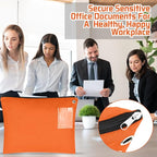 2 Pcs Interoffice Mailer Canvas Transit Sack Zipper Bag 18" x 14" Large Zipper Pouch with Grommet Interoffice Mail Bag (Orange)