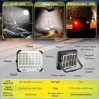 300W LED Solar Work Light, Sinear 26000LM Magnetic Portable Light, 26000mAh Rechargeable with 5 Modes, IP66 Waterproof for Outdoor Camping, Car Repair, Building, Workshop, Garage, Emergency