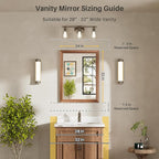 24x32 Inch Bathroom Mirror for Wall, Anti-Rust Walnut Wood Grain Metal Framed Bathroom Mirrors for Over Sink,Rectangler Mirrors for Bathroom Vanity, Farmhouse, Bedroom, Living Room, Entryway Decor