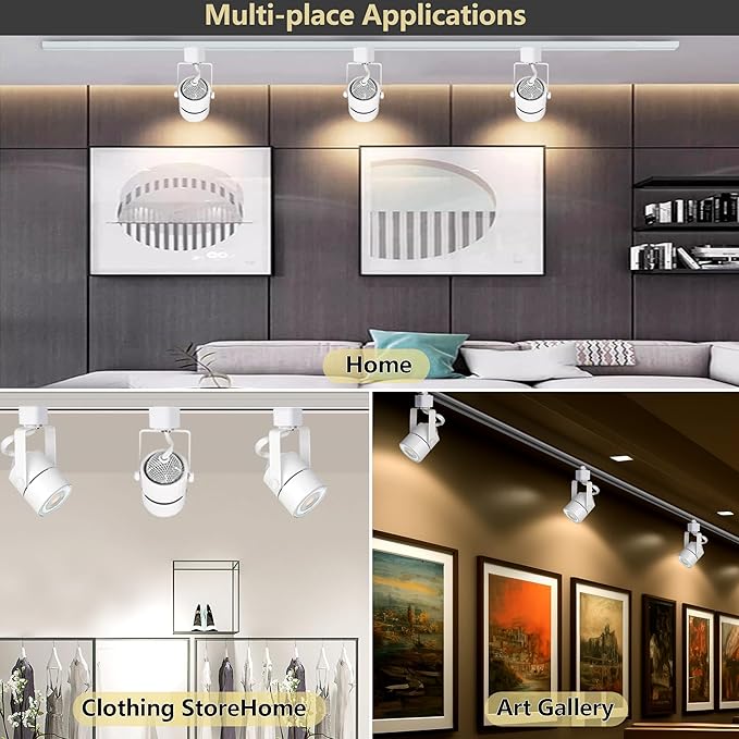 Dimmable 24-Pack GU10 White Track Lighting Kit with Dedicated Dimmer, All-in-One Plug in 3CCT Ceiling Spotlights with 26.2FT Track Rails, Accent Lighting for Home, Store, Moblie Cart and Office