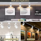 Dimmable 24-Pack GU10 White Track Lighting Kit with Dedicated Dimmer, All-in-One Plug in 3CCT Ceiling Spotlights with 26.2FT Track Rails, Accent Lighting for Home, Store, Moblie Cart and Office