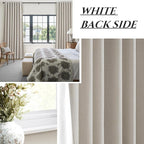 48 Inch Curtains Sunblock Curtains for Bedroom 2 Panel Sets, Total Blackout Insulated Opaque Curtain for Summer Heat Drapes for 50 Inch Small Window Natural Light Brown (50" Wx48 L)