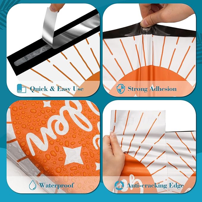 JinRuiKJ Poly Mailers with Handle 10x13 Inch 25 Pcs, Easy to Carry Packaging Bags for Small Business, Thank You Shipping Bags with Self Adhesive Strip, Tearproof and Waterproof - You are Golden