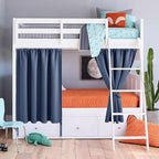 JIUZHEN Short Blackout Curtains for Small Window - Cafe Room Darkening Privacy Thermal Insulated Window Curtains Tiers for Bathroom,Kitchen, W 42 x L 36, Set of 2 Panels with Tiebacks, Dusty Blue