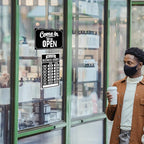 Open Closed Signs Business Hours Sign Set for Window Door Open Signs for Business Hour Closed Open Flip Sign Store Resturant Bar Black