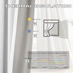 DUALIFE 144 Inch Pinch Pleated Blackout Curtains 12ft, Accordion Style Thermal Insulated Drapes with Hooks, Back Tab Ceiling Traverse Curtains for Living Room, Greyish White,40x144, 2 Panels