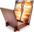 Honygebia Wooden Vinyl Record Holder - Wood Record Album Holder, V-Shaped Vinyl Record Storage Racks, Album Holders for Vinyl Records, Shelf for Storing Collection of 40 Premium LPs (Solid Sapele)