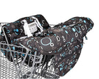 Premium Shopping Cart Cover & High Chair Cover, Easy Install, Harness System, Soft Comfort Cushioning, Universal Size (Black)