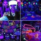 2 Pack 300W Black Lights, Blacklight Flood Light with Plug and Switch,for Glow Party, Black Light Party, Halloween, Body Paint, Neon Glow, Fluorescent Poster, Stage Lighting